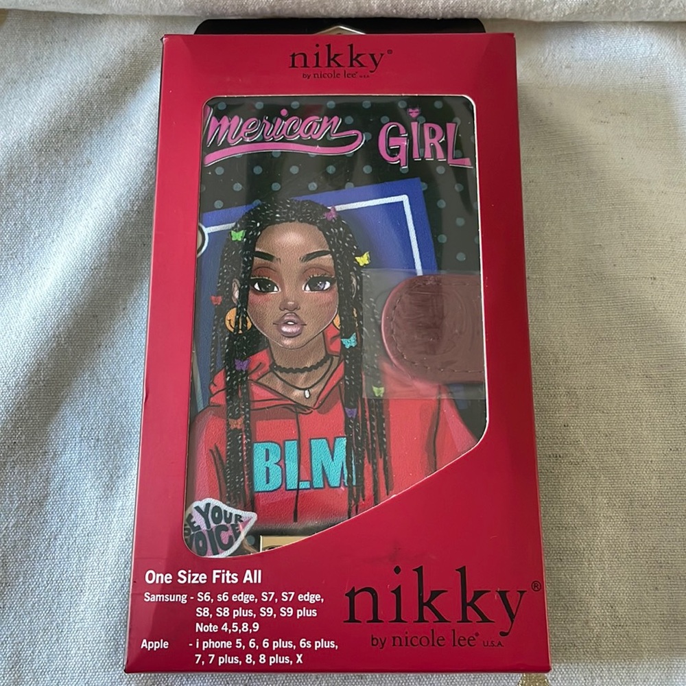 NICOLE LEE Flip Phone Wallet CaseMirror CCard Slots Eco Leather Detachable Strap